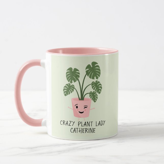 Mug Plante fou Lady Plante Lover Personnalisé (Gauche)