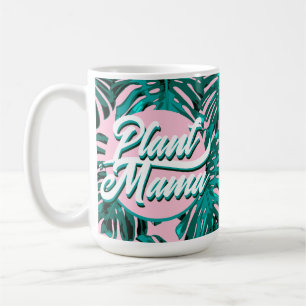 Mug Plante Mama Turquoise rose Monstera Jungle Feuille