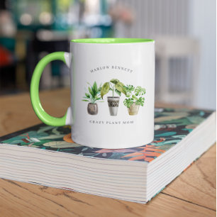 Mug Plantes Amoureuses Aquarelle Plantes en Pot   Mono