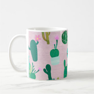 Mug Plantes de cactus cactées rustiques sud-ouest rose