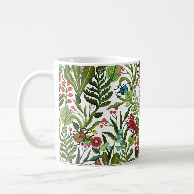 Mug Plantes décoratifs et insectes : Design sans coutu (Gauche)