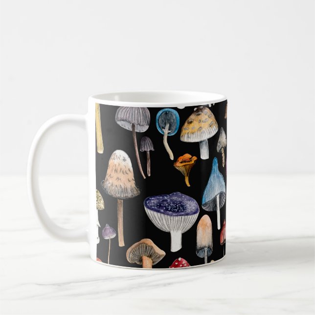 Mug Plantes forestiers : champignons d'aquarelle, patt (Gauche)