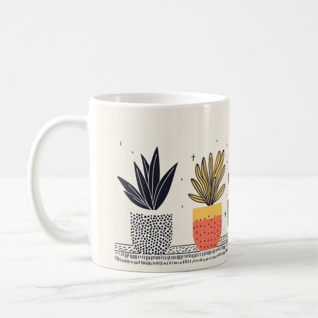 Mug Plantes Pots Ligne fun Botanique (Gauche)