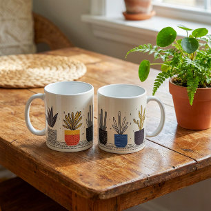 Mug Plantes Pots Ligne fun Botanique