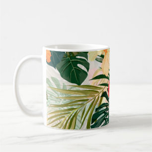 Mug Plantes tropicaux hawaïens, fleurs colorées.