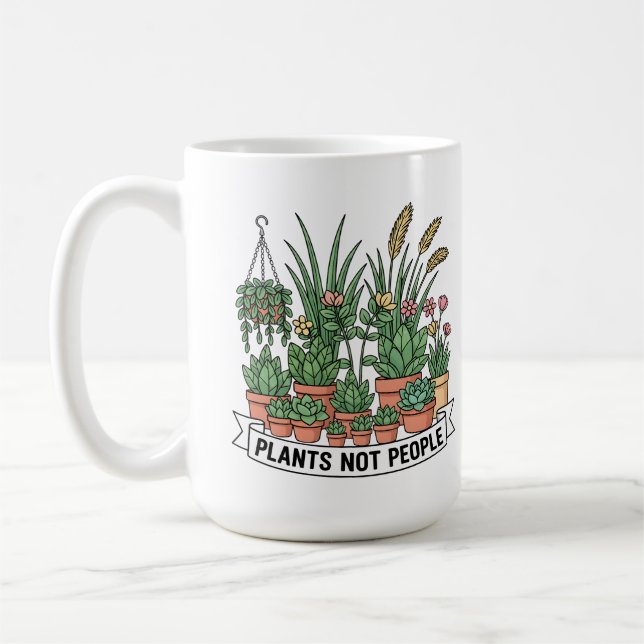Mug Plants Not People | Funny Introvert Gardener  (Gauche)