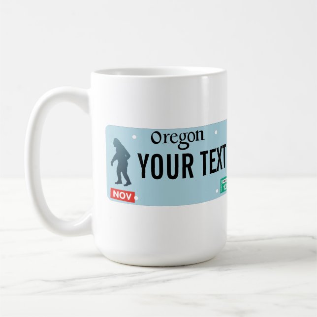 Mug Plaque de licence Oregon Sasquatch (Gauche)