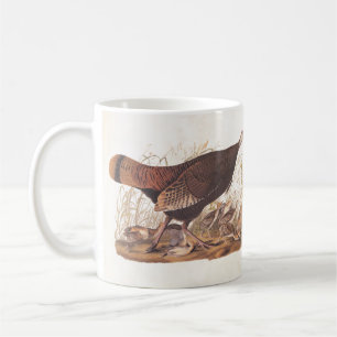 Mug Plaque de livres Audubon Wild Turkey Hen and Chick