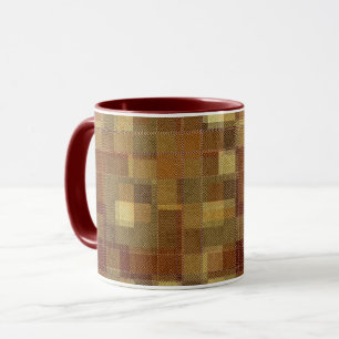 Mug Plaque de tartan marron monochrome texturé.