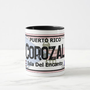 Mug Plaque d'immatriculation du drapeau de Corozal Por