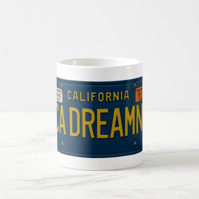 Mug Plaque d'immatriculation Rétro 1969 Californie Rêv (Centre)