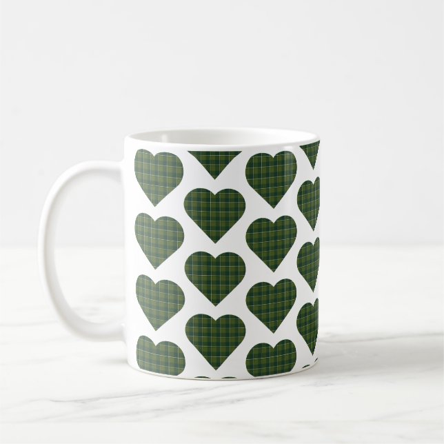 Mug Plaqué en forme de cœur Vert Sapin (Gauche)