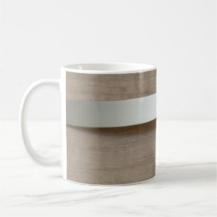 Mug Plaque métallique courbe avec surface en bois derr