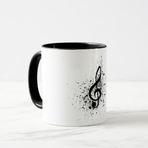 Mug Plaque musicale de musique de page motif de notes 