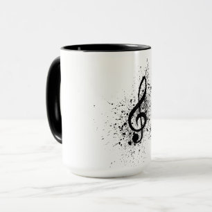 Mug Plaque musicale de musique de page motif de notes 