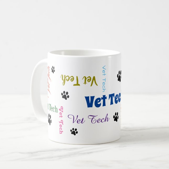 Mug plaque papier vet tech (Devant gauche)