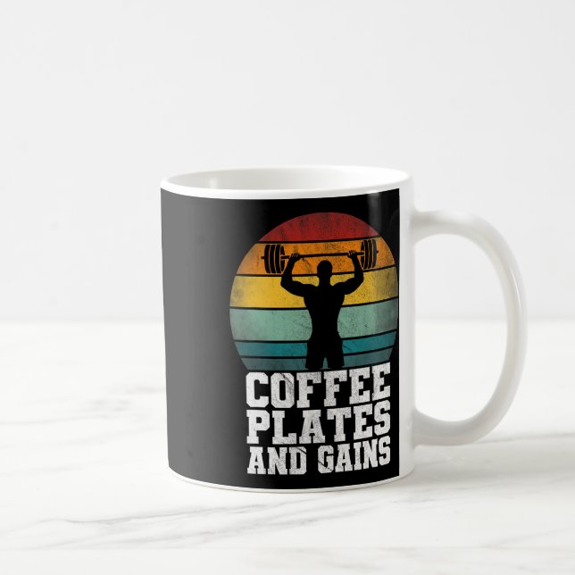 Mug Plaques Et Gains De Café - Travail De Poids Rétro (Droite)