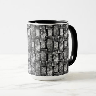Mug Plaques rectangulaires grises sculptées et tachées