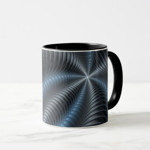 Mug Plastique bleu gris 3D Fractal Art moderne Abstrai