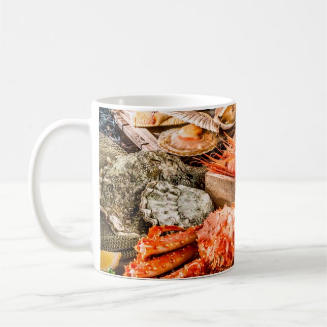Mug Plat de cuisine de fruits de mer en tant que dîner (Gauche)