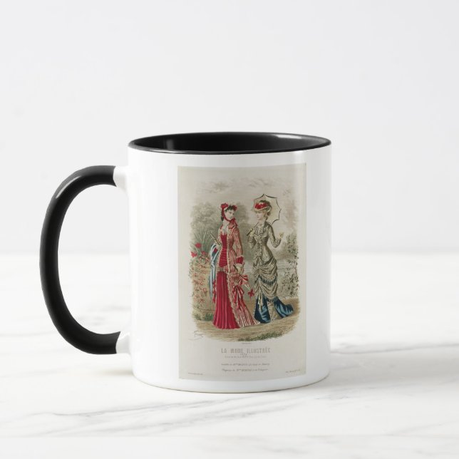 Mug Plat de mode montrant des casquettes et des robes (Gauche)