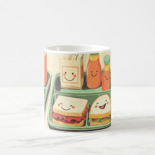 Mug plate de déjeuner scolaire illustrée dans un style