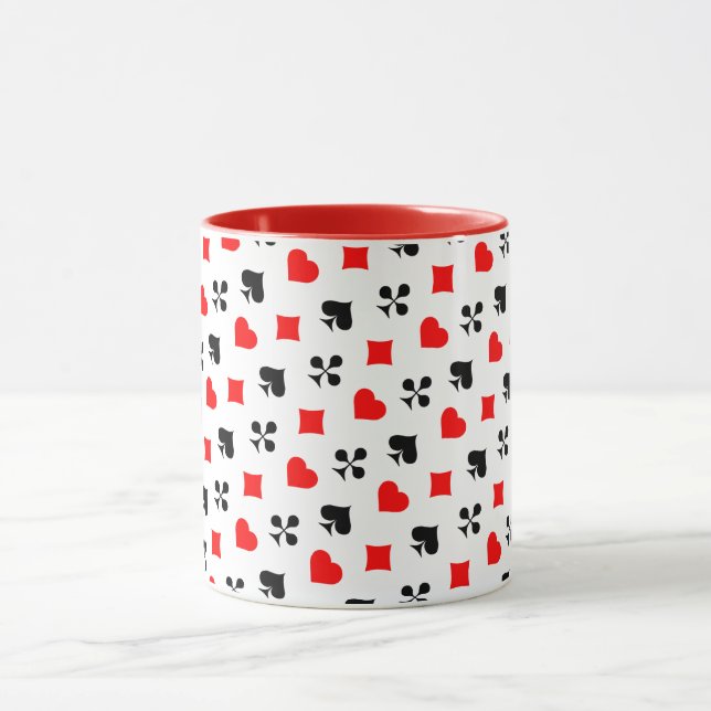 Mug Plateau de cartes en costume poker ou carte de jeu (Centre)