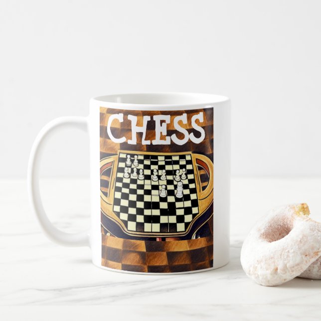 MUG PLATEAU DE JEU D'ÉCHECS (Avec donut)