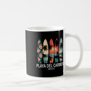 Mug Playa Del Carmen Mexique Planche de Surf Surf Rétr
