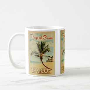Mug Playa del Carmen Palm Tree Vintage voyage