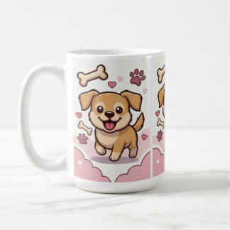 Mug Playful Puppy Joy – Cute Cartoon Dog in Pastel 