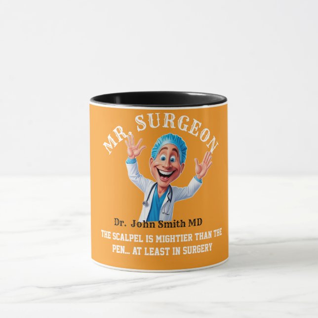 Mug Playful Surgeon Cartoon Artwork for Medical Profes (Centre)
