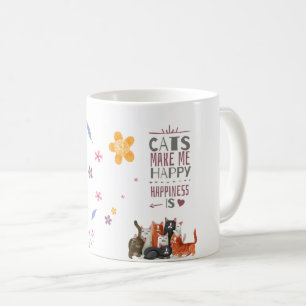 Mug Playfull chat minimaliste sourit mignon adorable