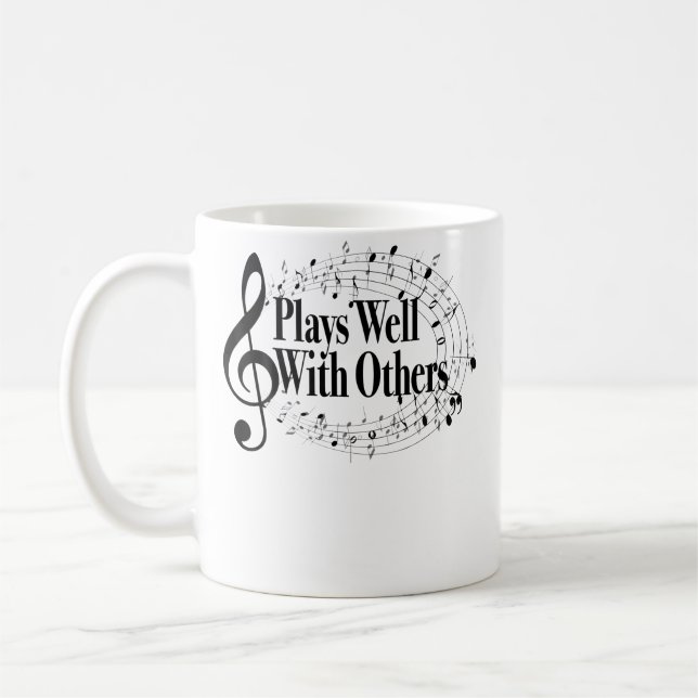 Mug Plays Well With Others Treble Clef Band Orchestra  (Gauche)