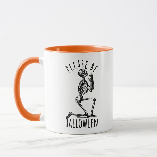 Mug Please Be Halloween Spooky Season Skeleton Bones (Gauche)