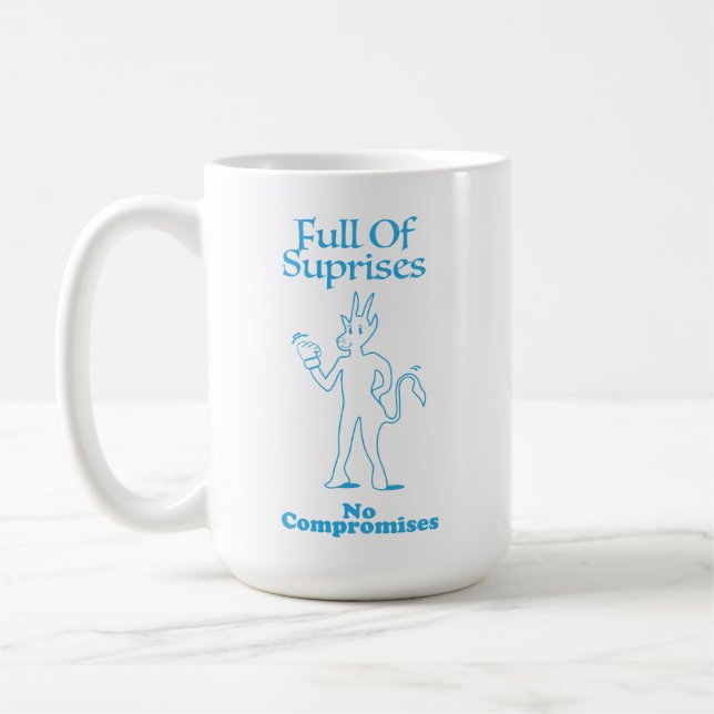 Mug "Plein de Surprises, Pas de Compromis" De Billy Sw (Gauche)