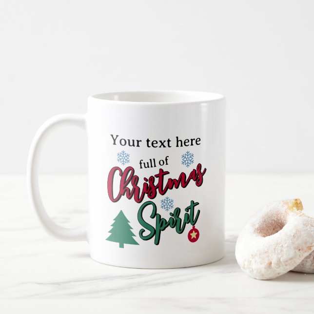 Mug Plein d'esprit de Noël personnalisé (Avec donut)