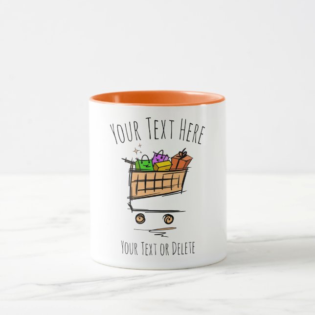 Mug Plein panier / chariot / Vente hivernale. Idée cad (Centre)