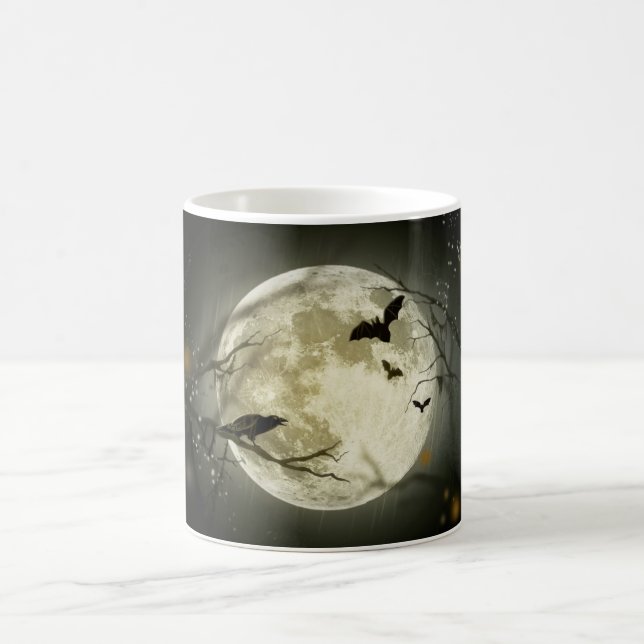 Mug Pleine lune avec chauves-souris et corbeau (Centre)