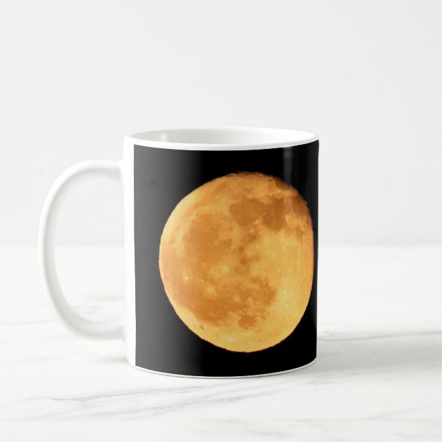 Mug Pleine Lune Chaud Clair de Lune Orange Paysage Cos (Gauche)