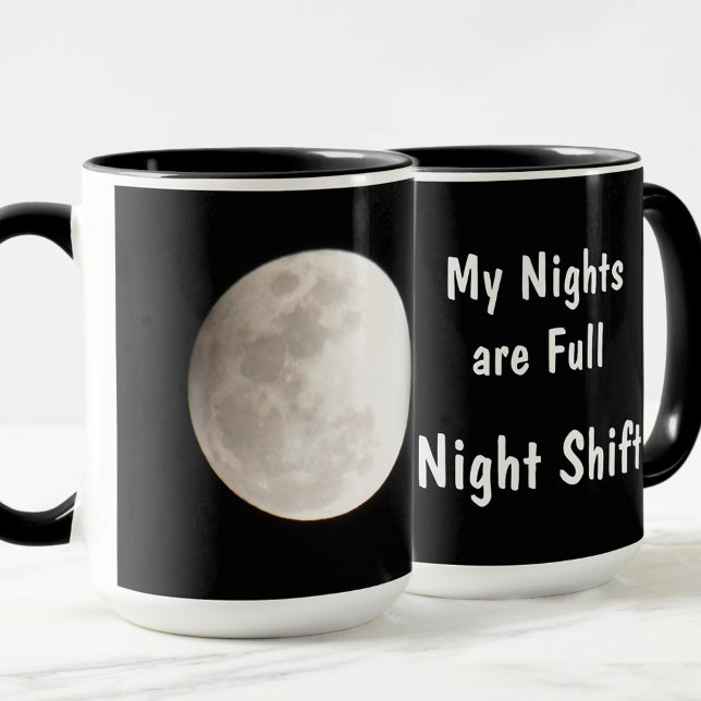 Mug Pleine lune de nuit Shift Photographie Noir (Créateur téléchargé)
