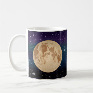 Mug Pleine lune dessinée à la main et étoiles étincela