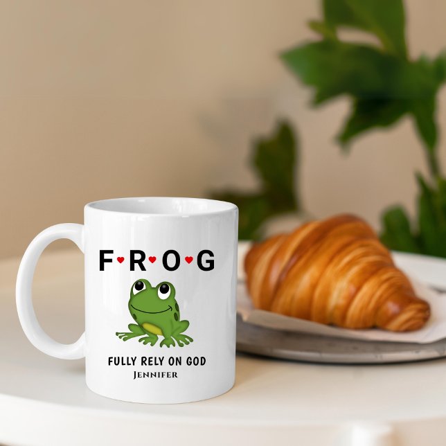 Mug Pleinement confiance sur Dieu Coeurs de grenouille (Créateur téléchargé)