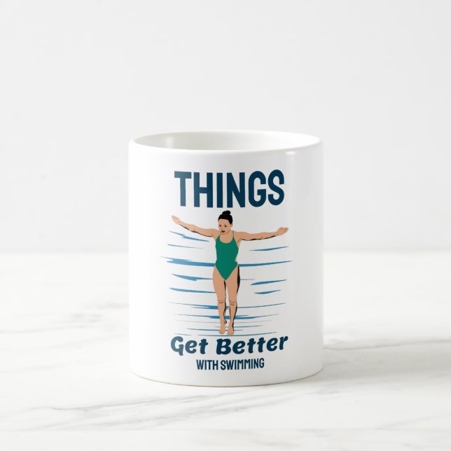Mug Plongée Cool - Les Choses S'améliorent Avec La Nat (Centre)