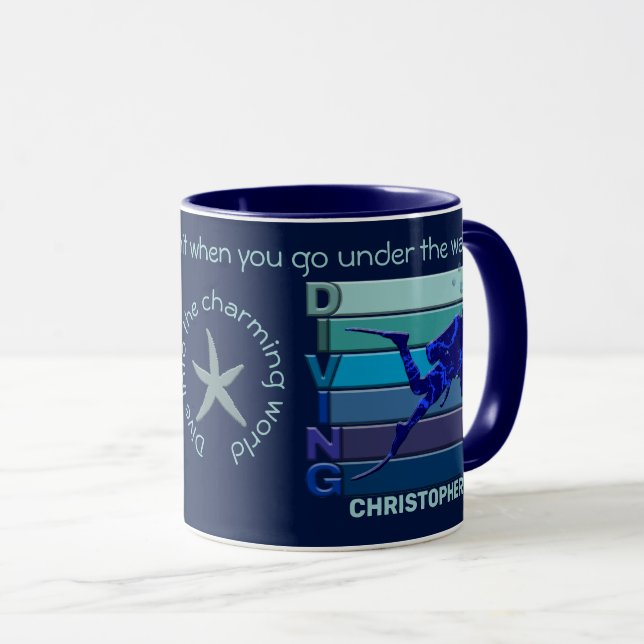 Mug Plongée - Personnalisée Pour Les Hommes (Devant droit)