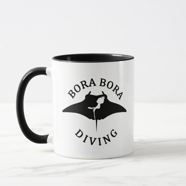 Mug Plongée Sous-Marine Avec Raies Manta À Bora Bora (Gauche)