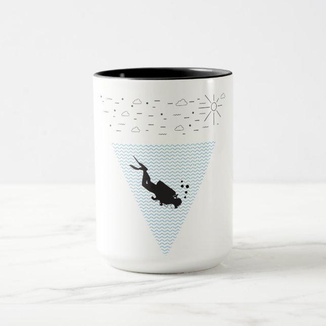 Mug Plongée sous-marine géométrique Plage de plongée s (Centre)