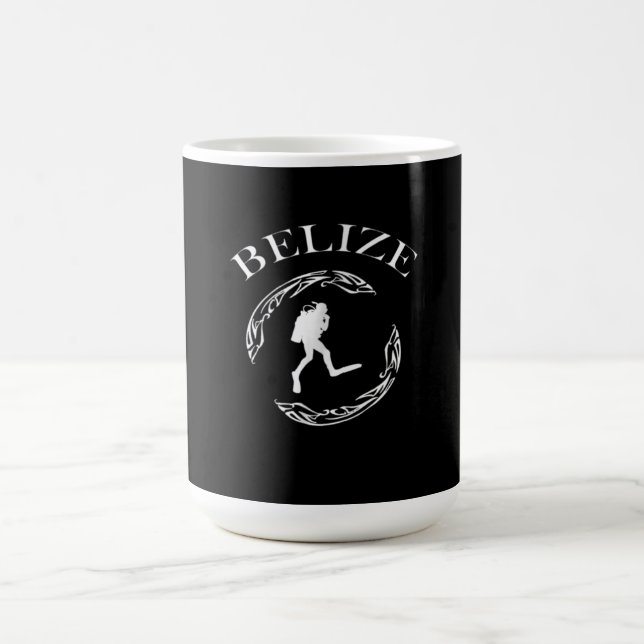 Mug Plongée vintage Belize Scuba Ocean Costume Cadeau (Centre)