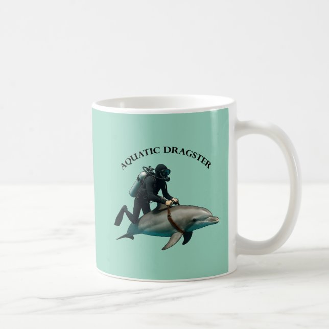 Mug Plongée vintage plongée plongée avec Dauphin URM (Droite)