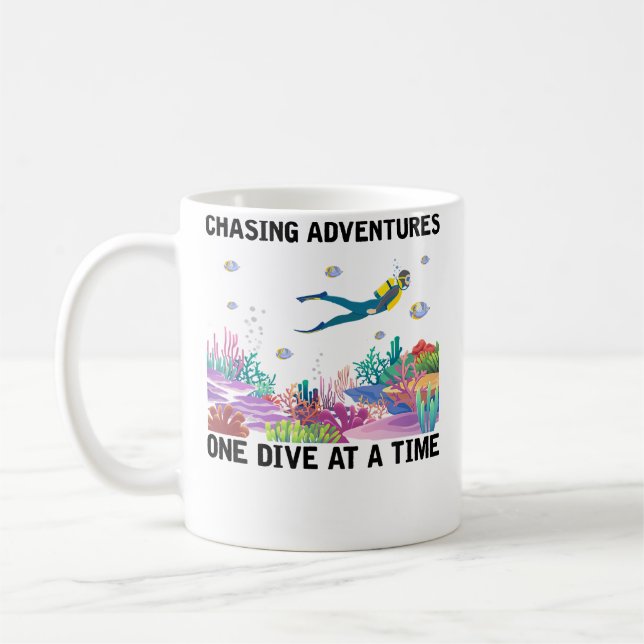 Mug Plongées Aventures Une Plongée À La fois Plongée e (Gauche)